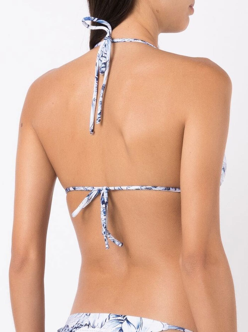 Shop Lygia & Nanny Graphic-print Halterneck Bikini Top In Blue