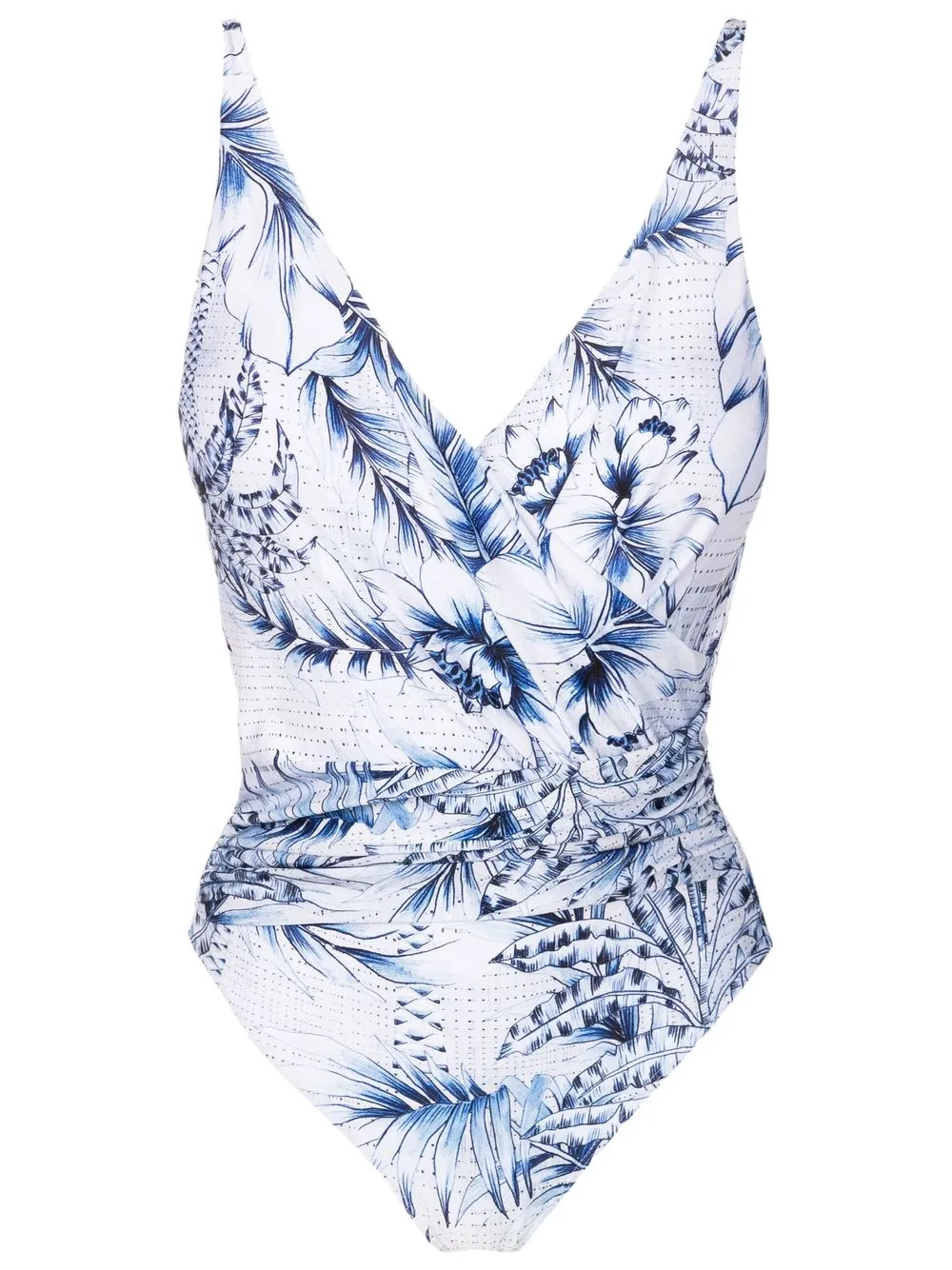 Lygia & Nanny Palm-tree Print Swimsuit In Blue