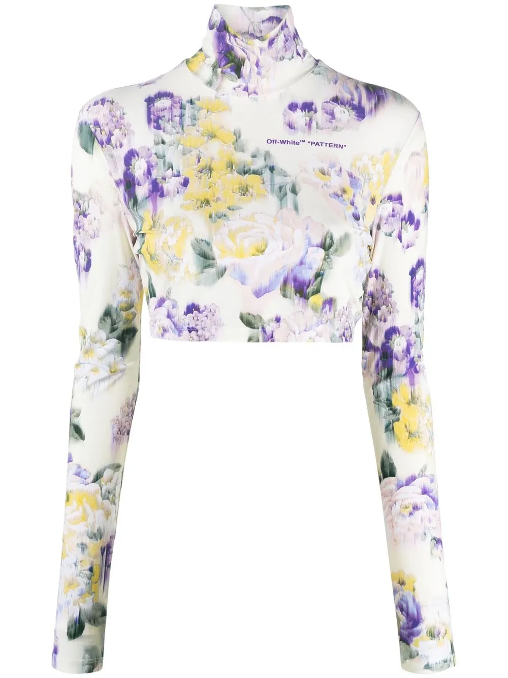 

Off-White top corto con estampado floral - Verde