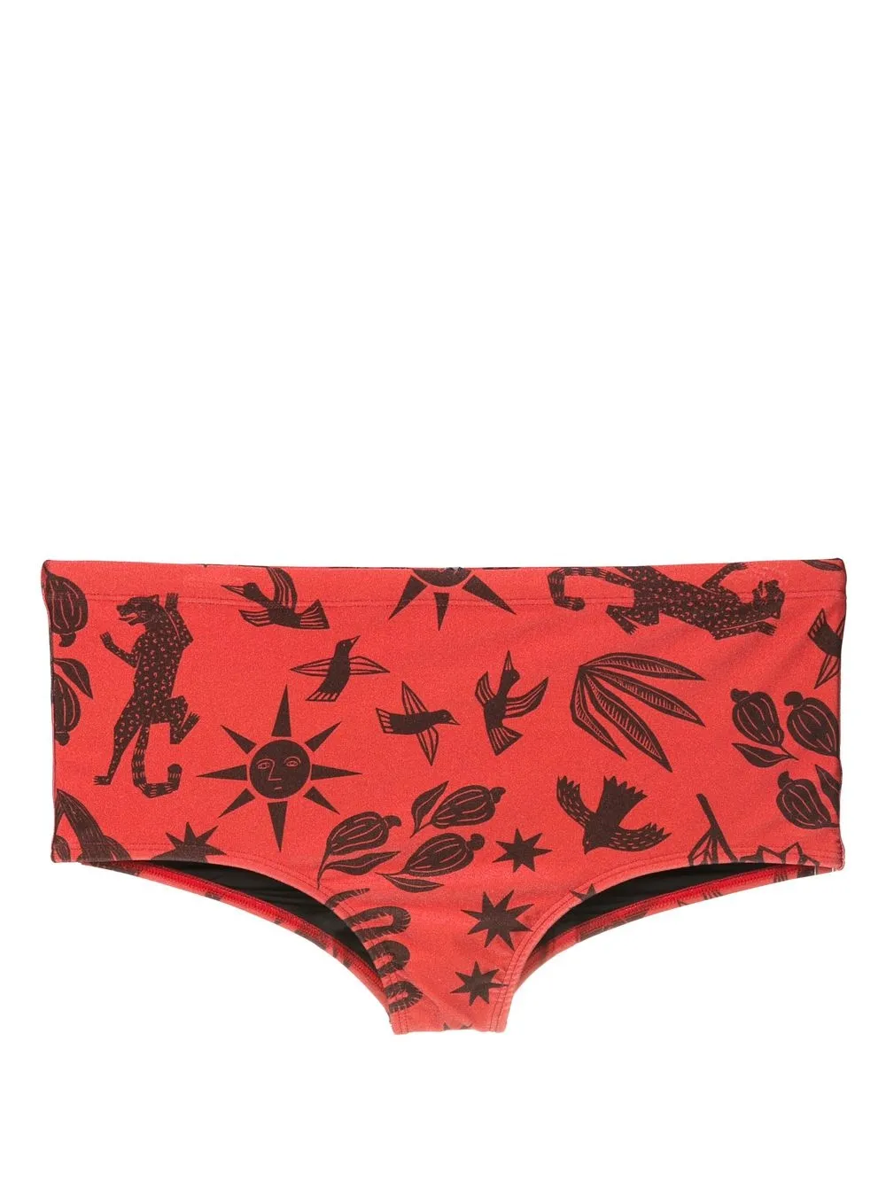 Lygia & Nanny Copacabana Printed Swim Trunks In Brown