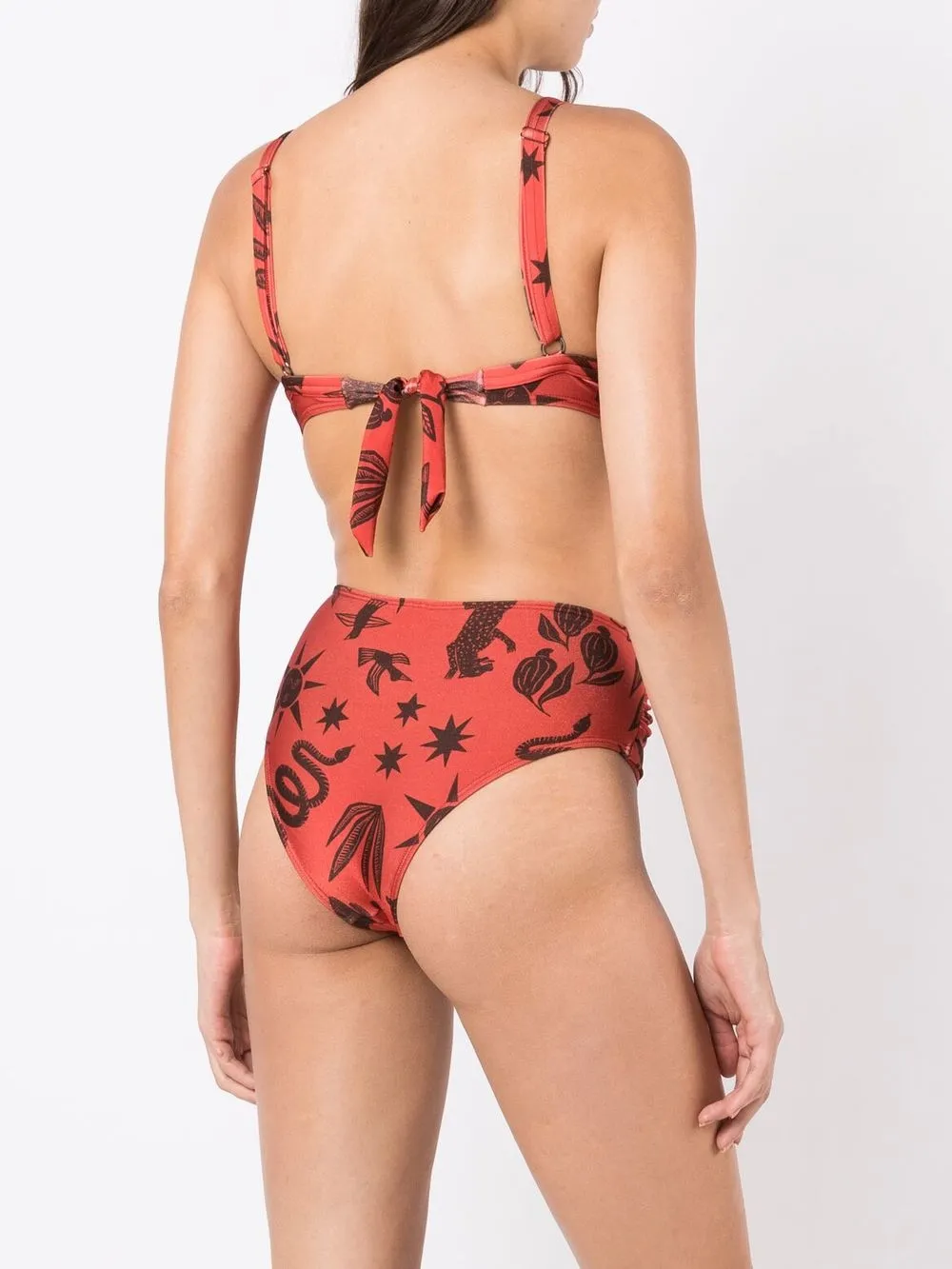 Shop Lygia & Nanny Anne Logo-plaque Bikini Set In Brown