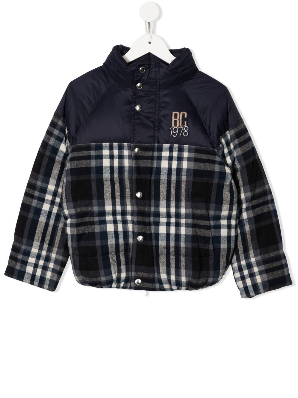 

Brunello Cucinelli Kids chamarra con parche del logo - Azul