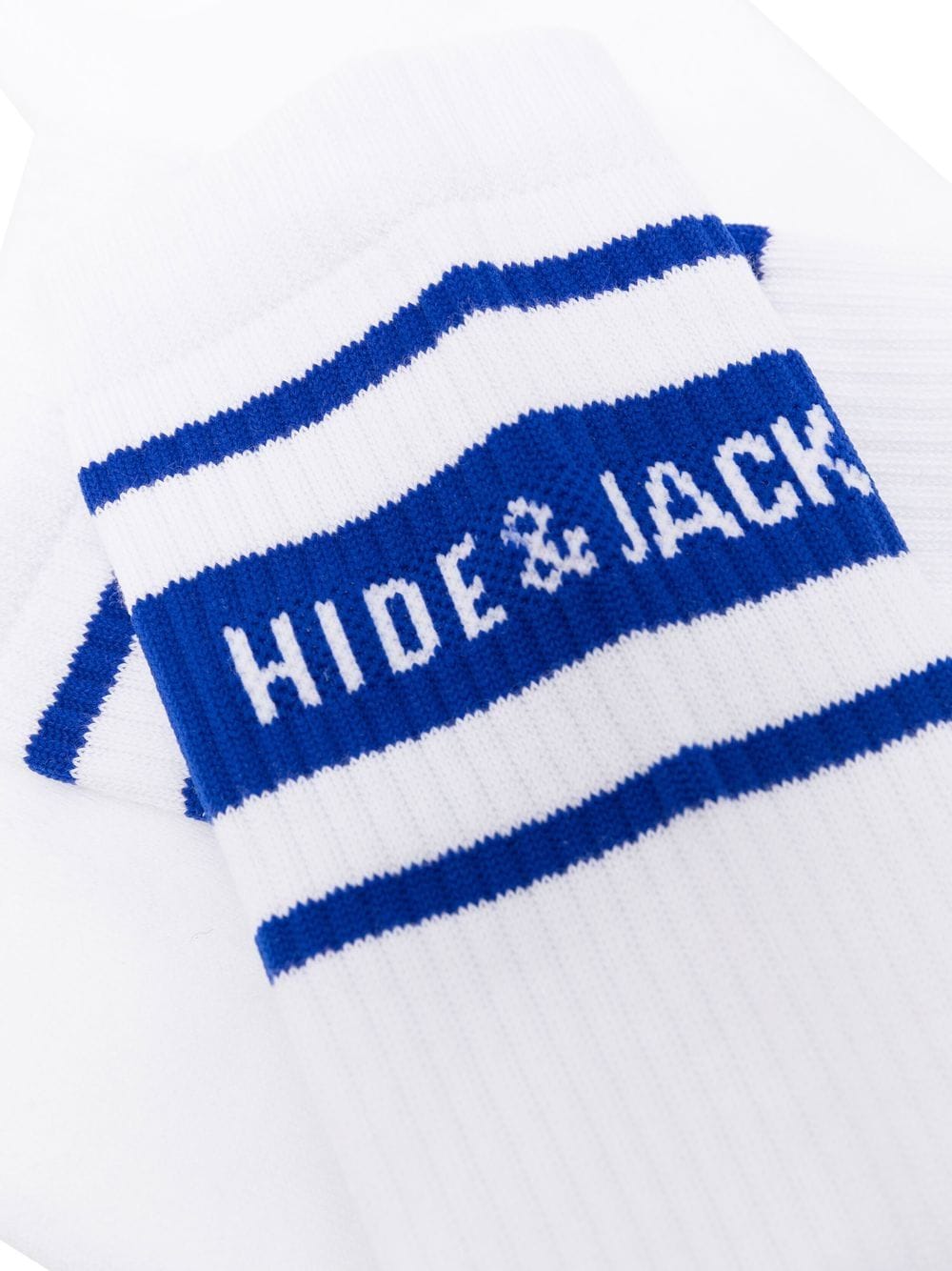 Shop Hide & Jack Ribbed Logo-stripe Socks In White