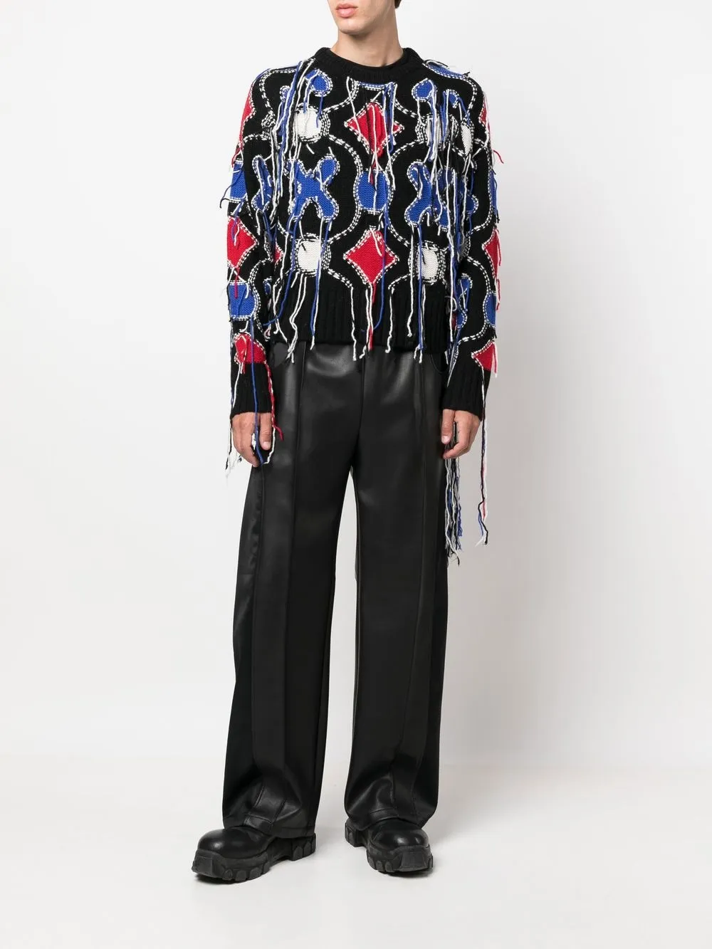 Charles Jeffrey Loverboy Gerafelde trui - Zwart