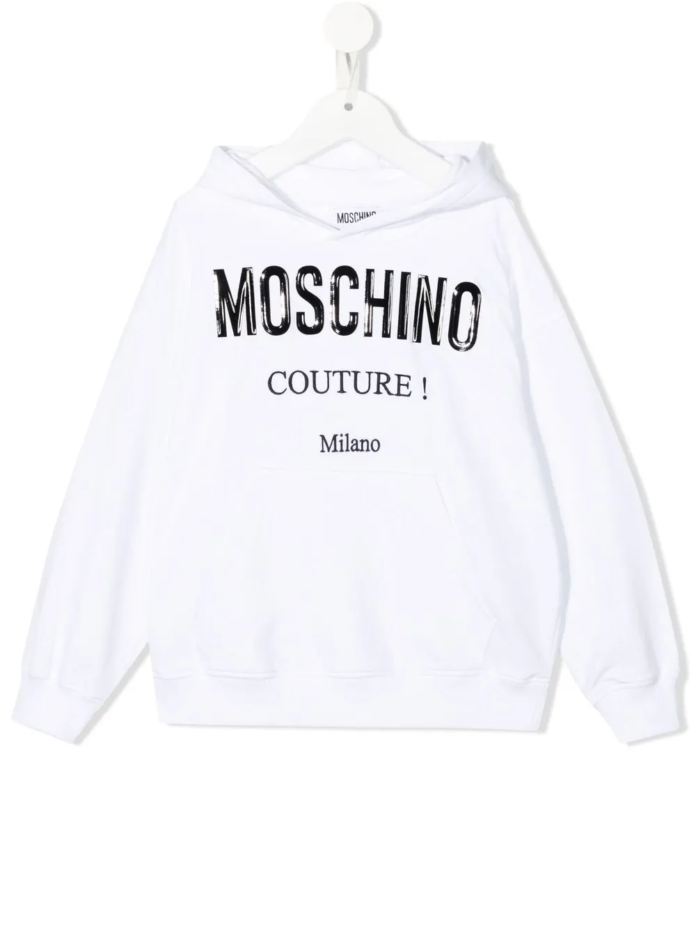 

Moschino Kids logo-print long-sleeved hoodie - White