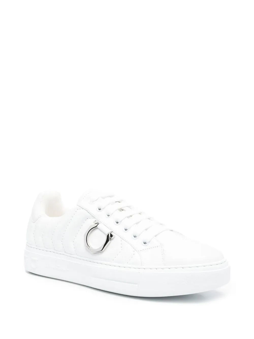 Ferragamo Gancini sneakers met plakkaat - Wit