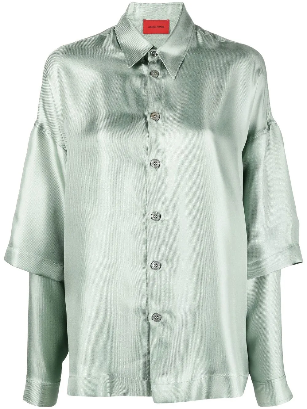 

A BETTER MISTAKE layered-detail silk shirt - Green