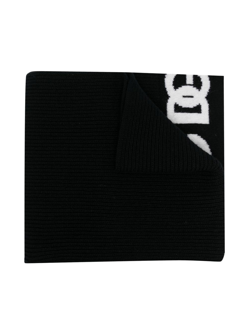 Dolce & Gabbana Kids logo embroidered scarf - Black