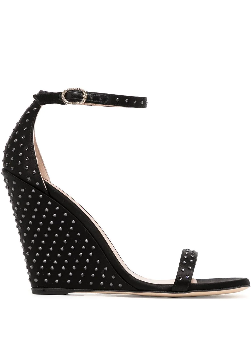 

Stuart Weitzman sandalias Nudistshine con cuña de 100mm - Negro