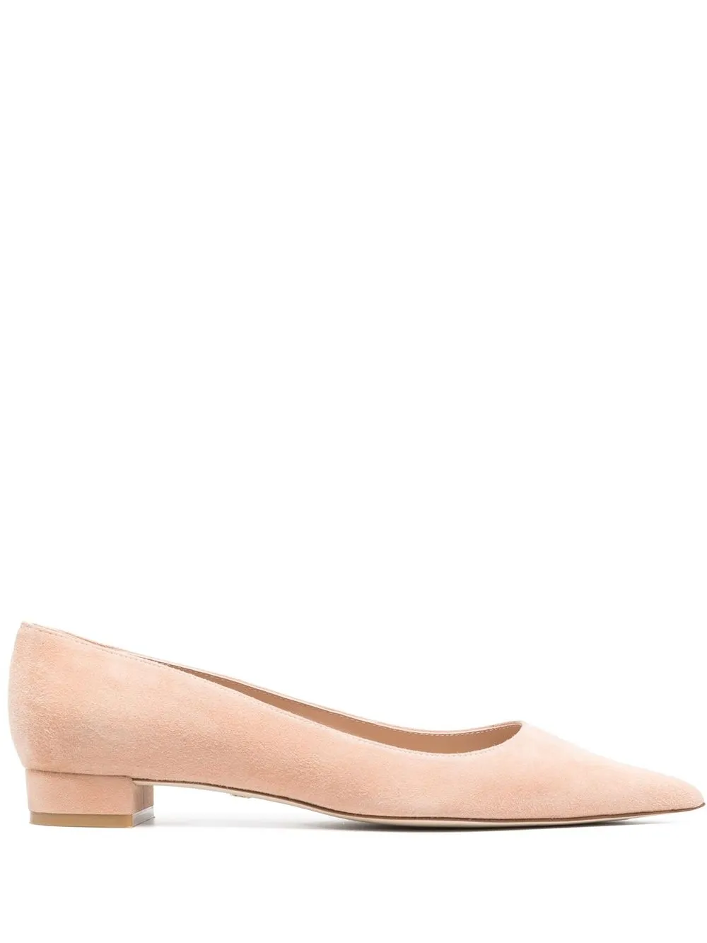 

Stuart Weitzman pointed suede ballerina shoes - Neutrals