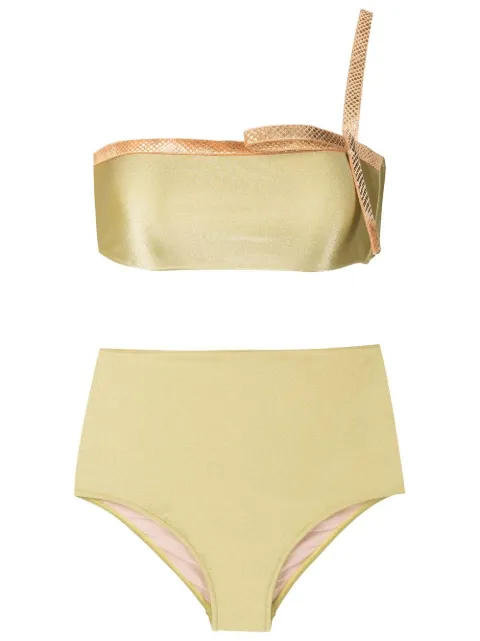 Adriana Degreas metallic-bow bandeau bikini