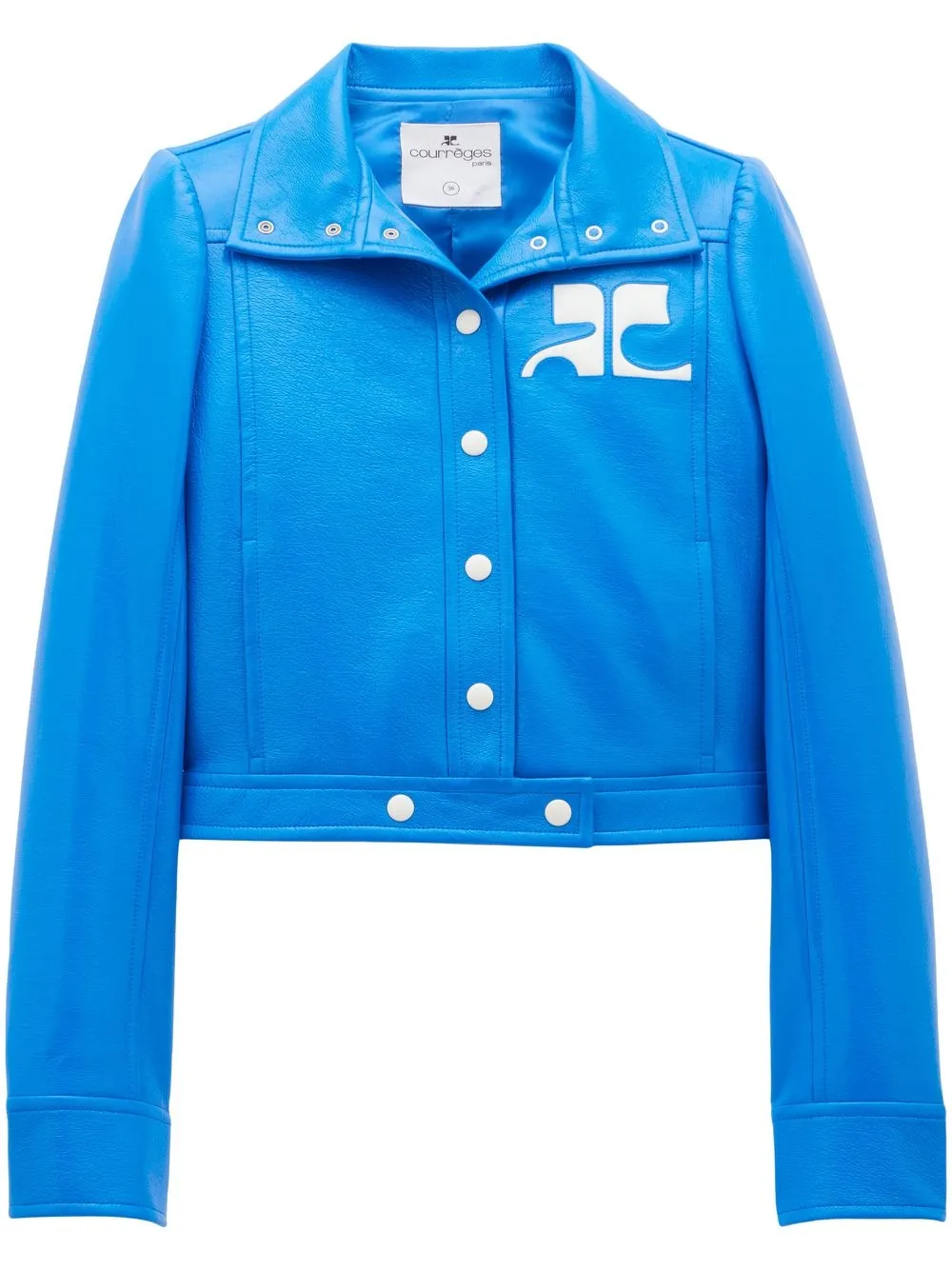 COURREGES クレージュ、ジャケット、7部袖、ミニ丈、ロゴ入り、XS ...