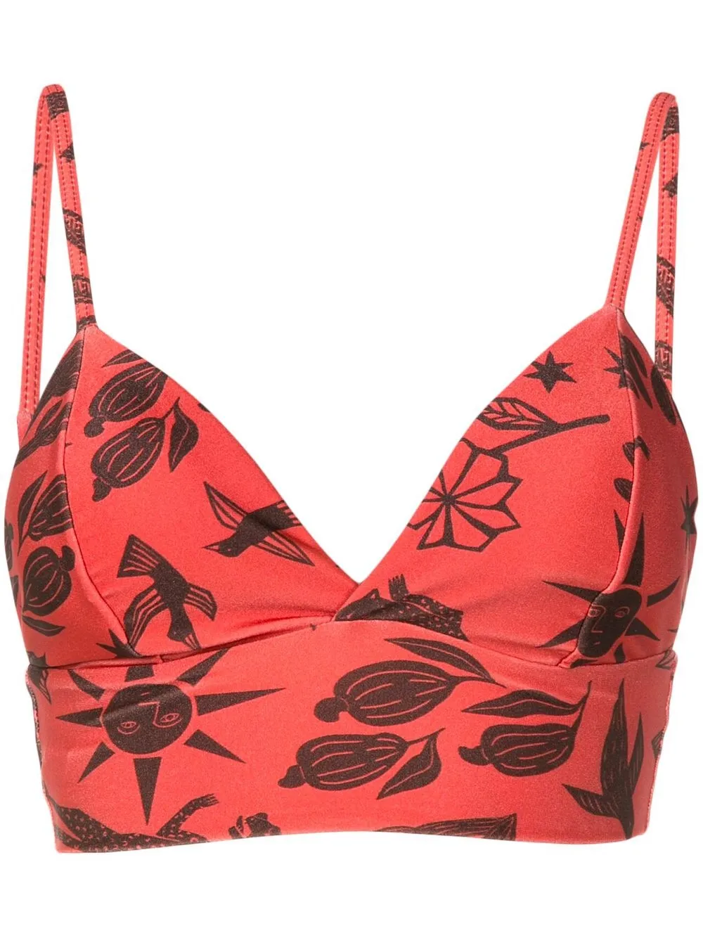 

Lygia & Nanny Alana Estampado graphic-print bralette top - Brown