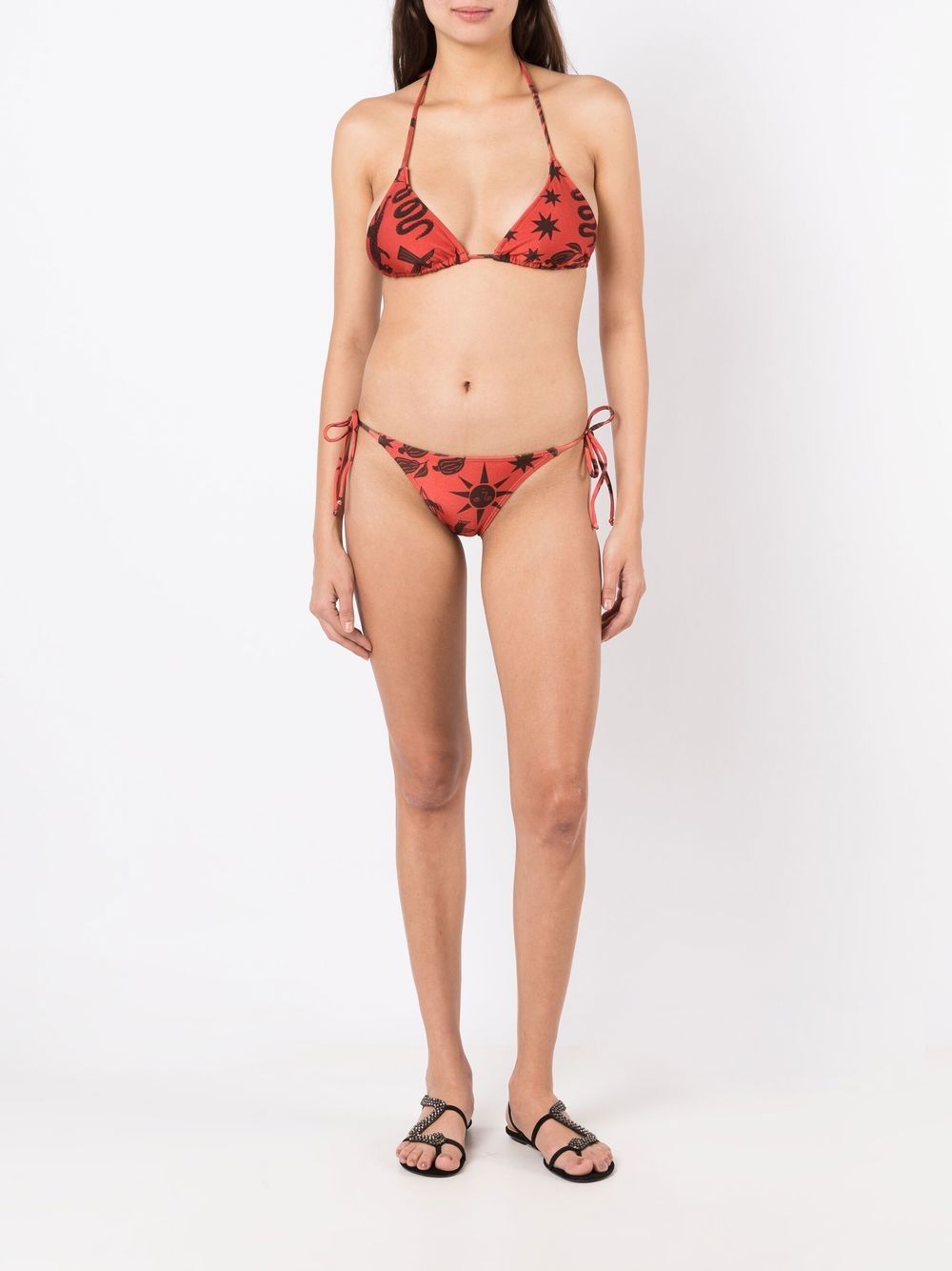 Lygia & Nanny Bikinislip met print - Bruin