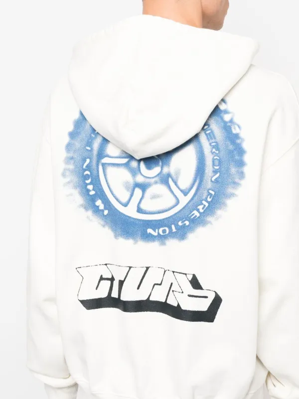 Heron Preston Off Road logo-embroidered Hoodie | White | FARFETCH UK