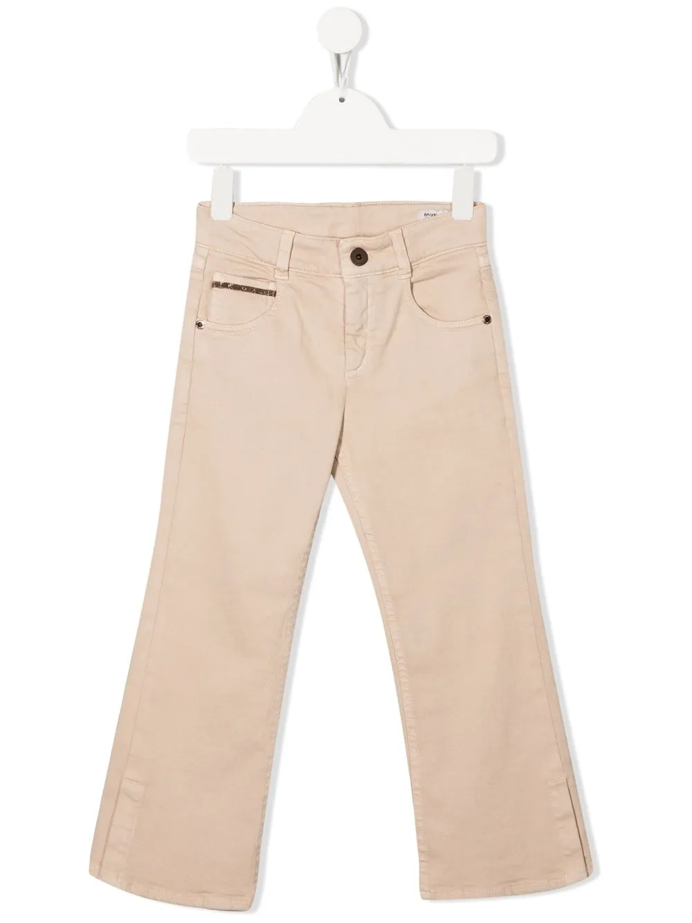 

Brunello Cucinelli Kids flared cropped-leg trousers - Neutrals