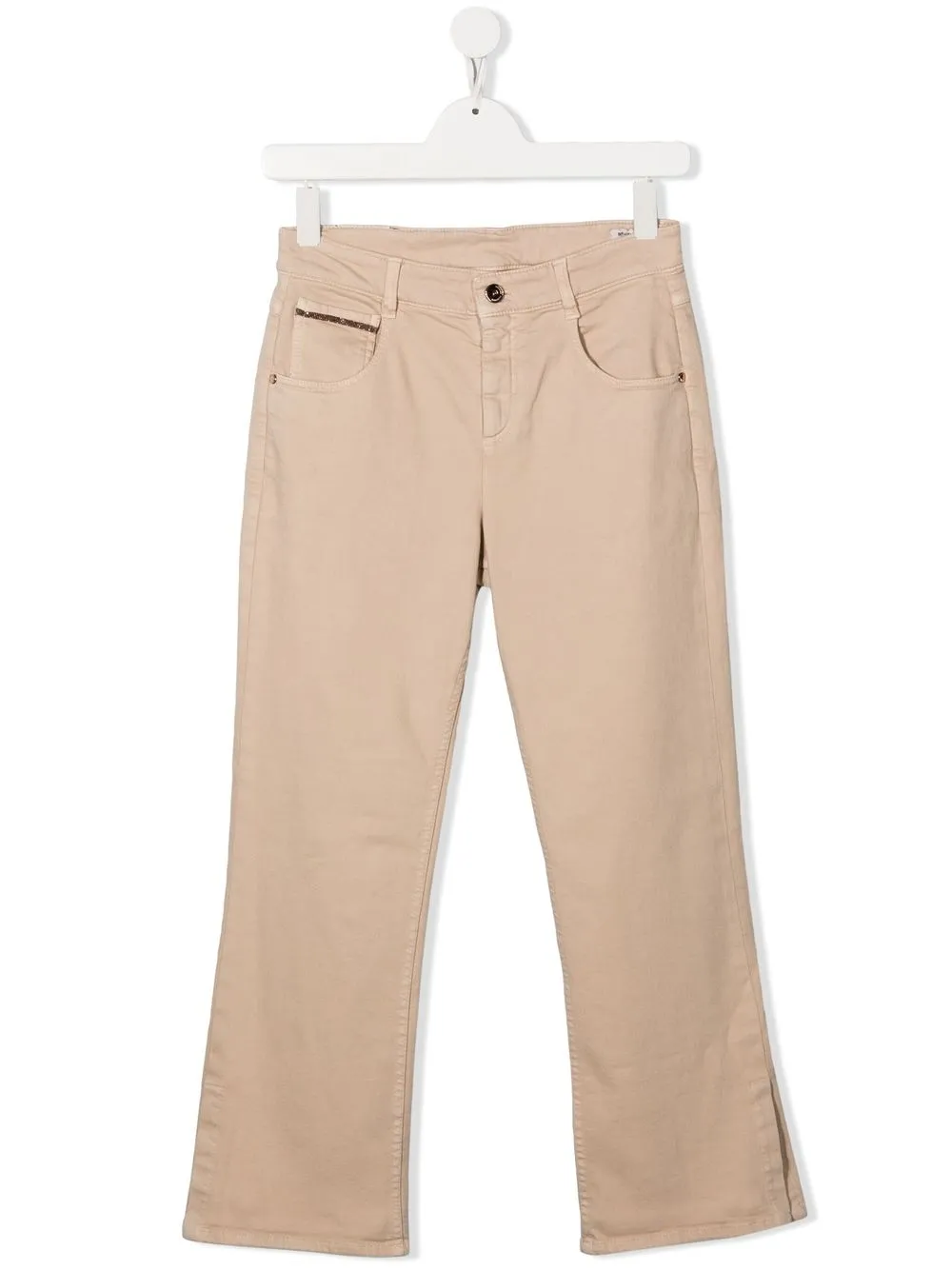 

Brunello Cucinelli Kids cropped flared-leg trousers - Neutrals