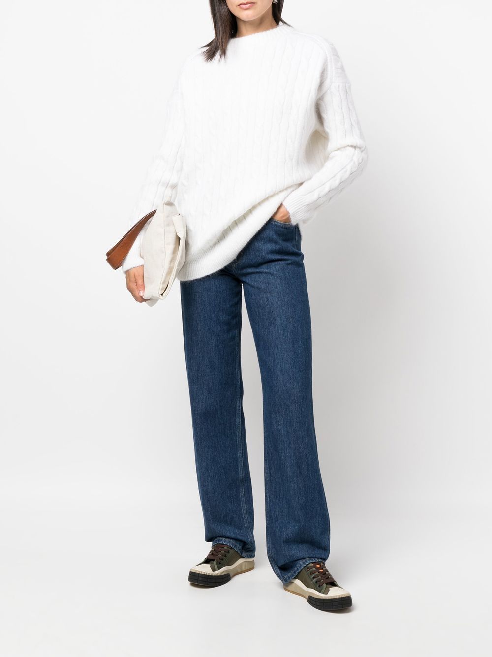 Shop Filippa K Cable-knit Jumper In White