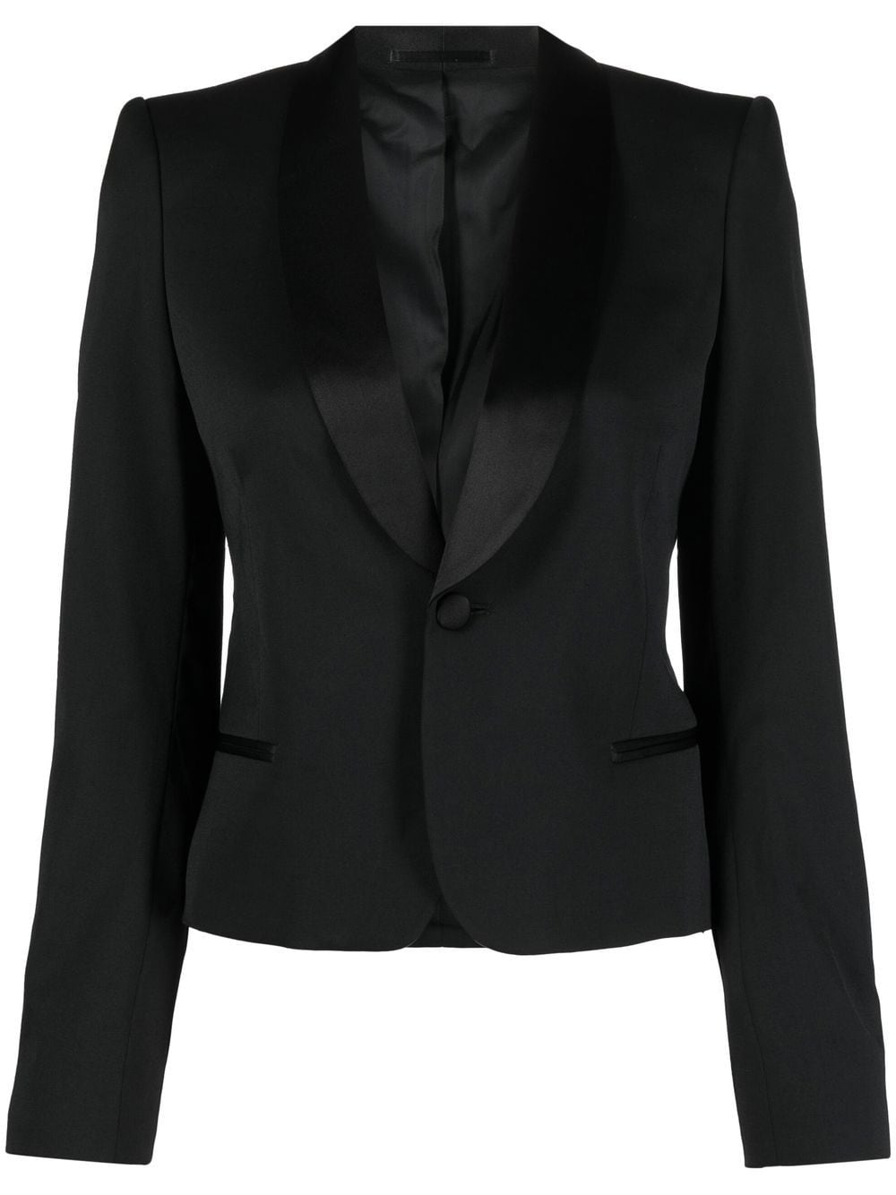 Filippa K Cropped Tuxedo Blazer In Black