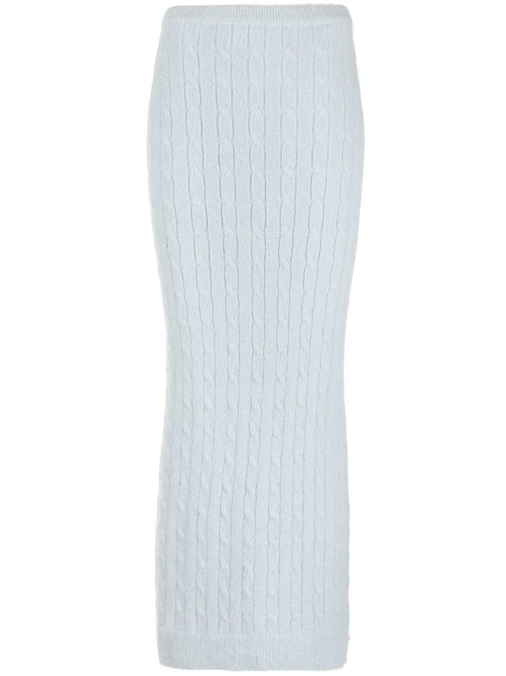 Filippa K Braided-knit Design Midi Skirt In Blue