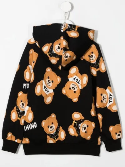 Teddy Bear-print half-zip hoodie 