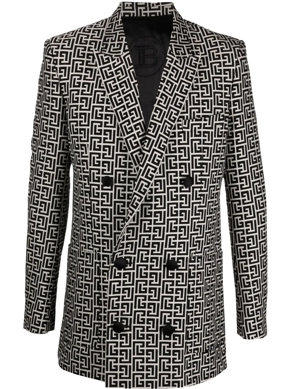 

Balmain blazer con monograma en jacquard - Negro