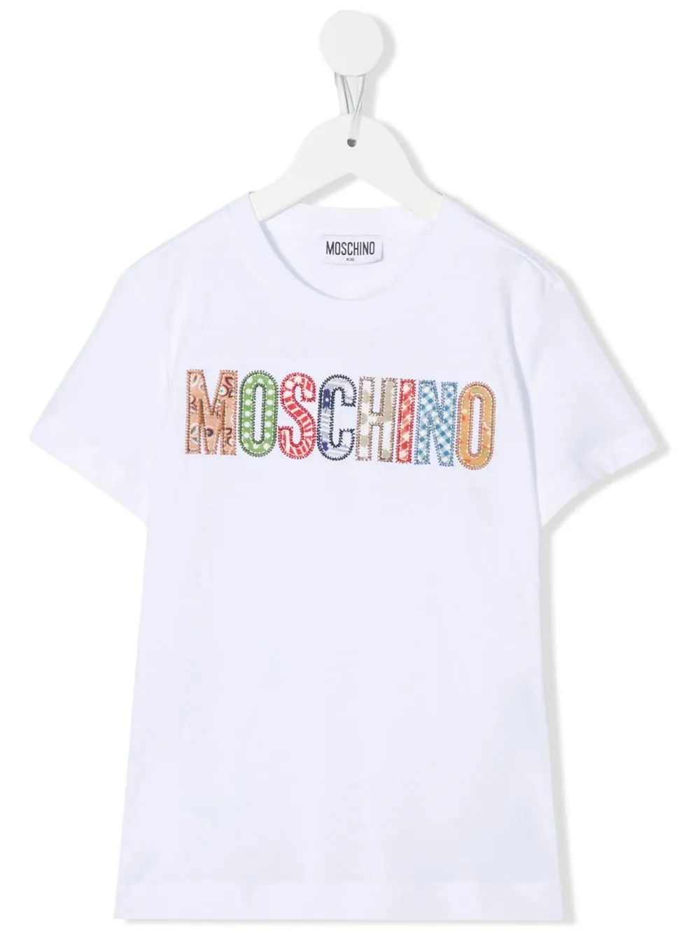 

Moschino Kids playera con logo bordado - Blanco