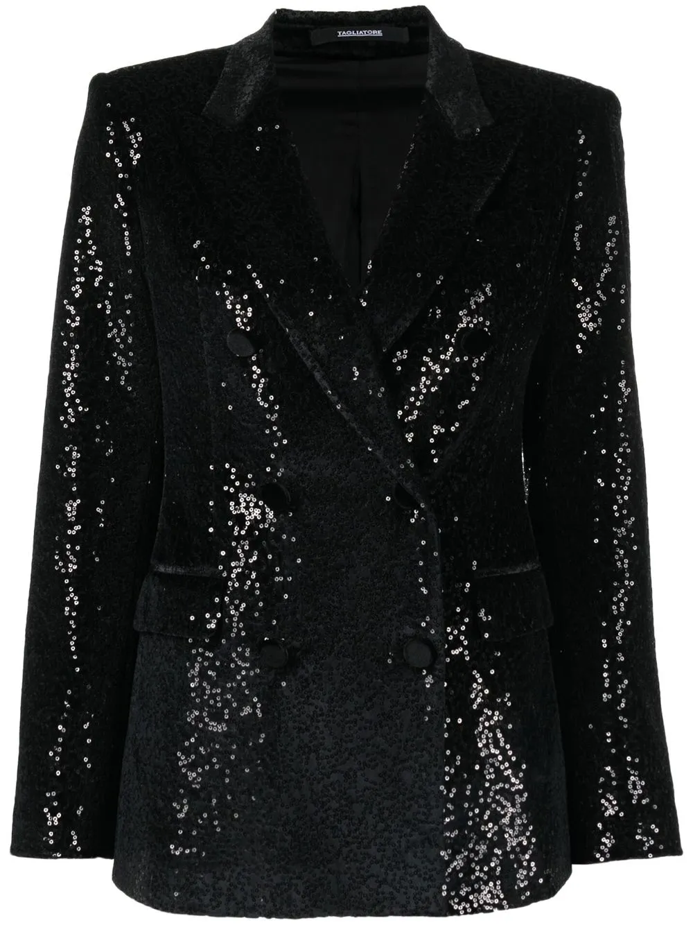 

Tagliatore v-neck sequin jacket - Black