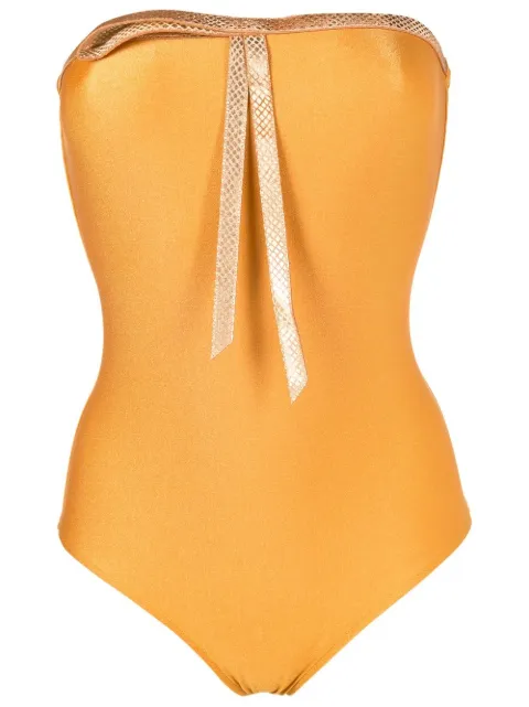 Adriana Degreas bow-detail bandeau swimsuit 