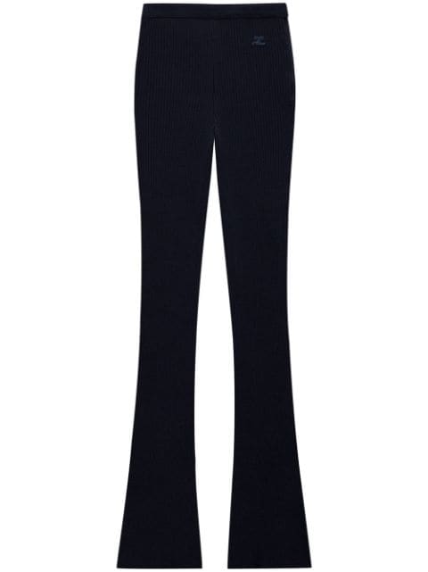 Courrèges ribbed flared-leg trousers