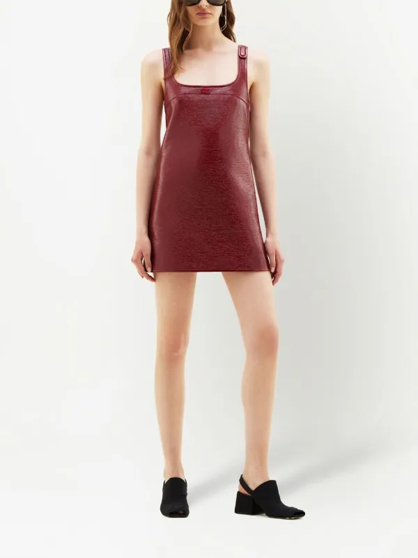 open lace back dress 1990s Courreges Red Orange Shift Dress main image 1