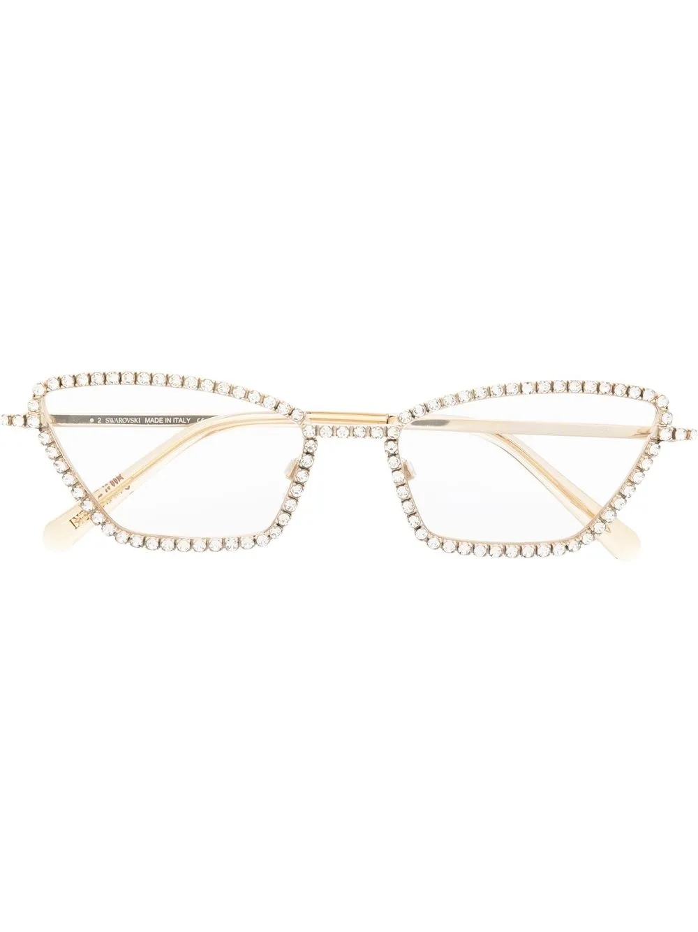 

Swarovski lentes con armazón cat eye y detalles de cristal - Dorado