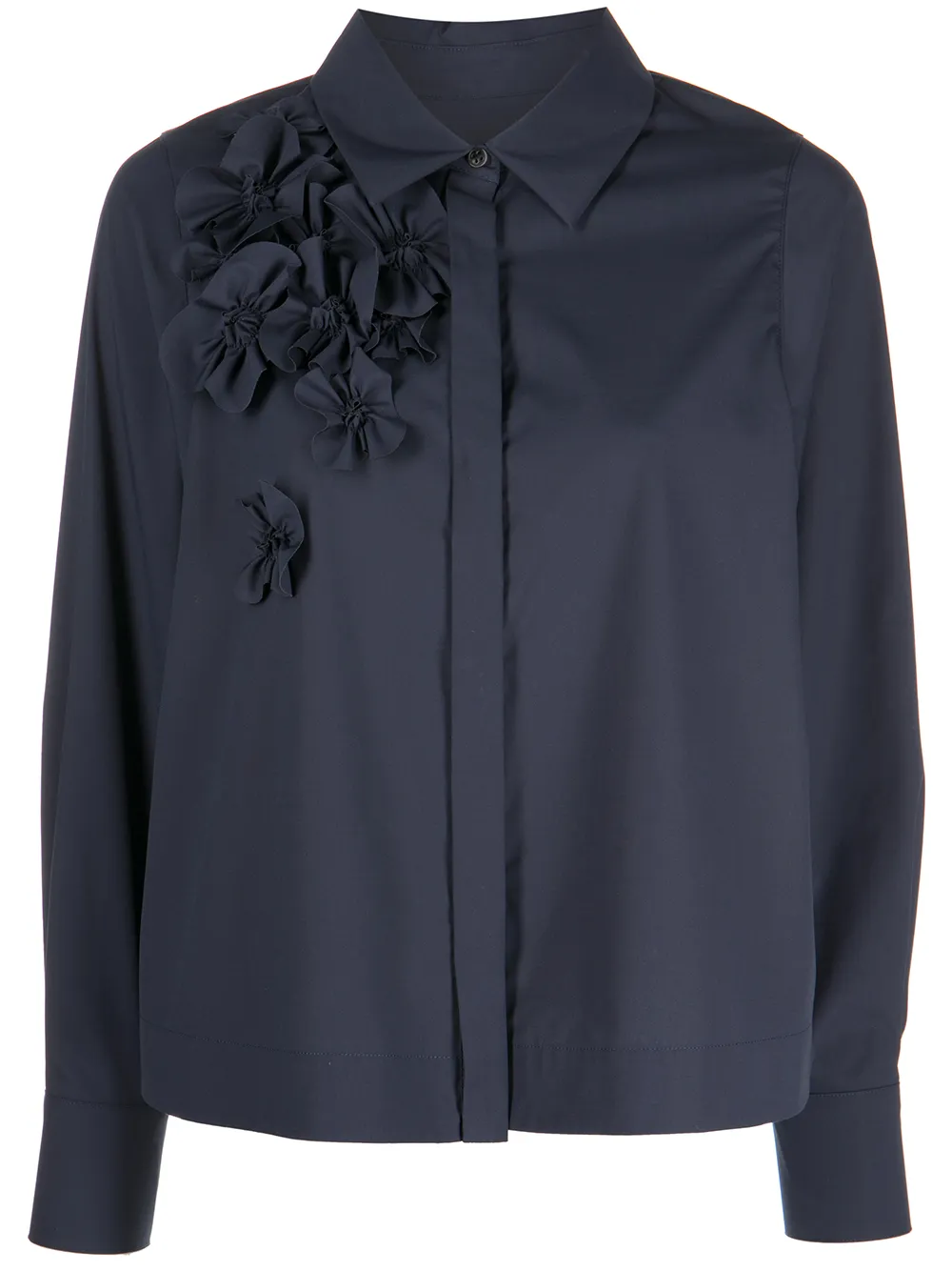 

Jason Wu floral-appliqué long-sleeve blouse - Blue