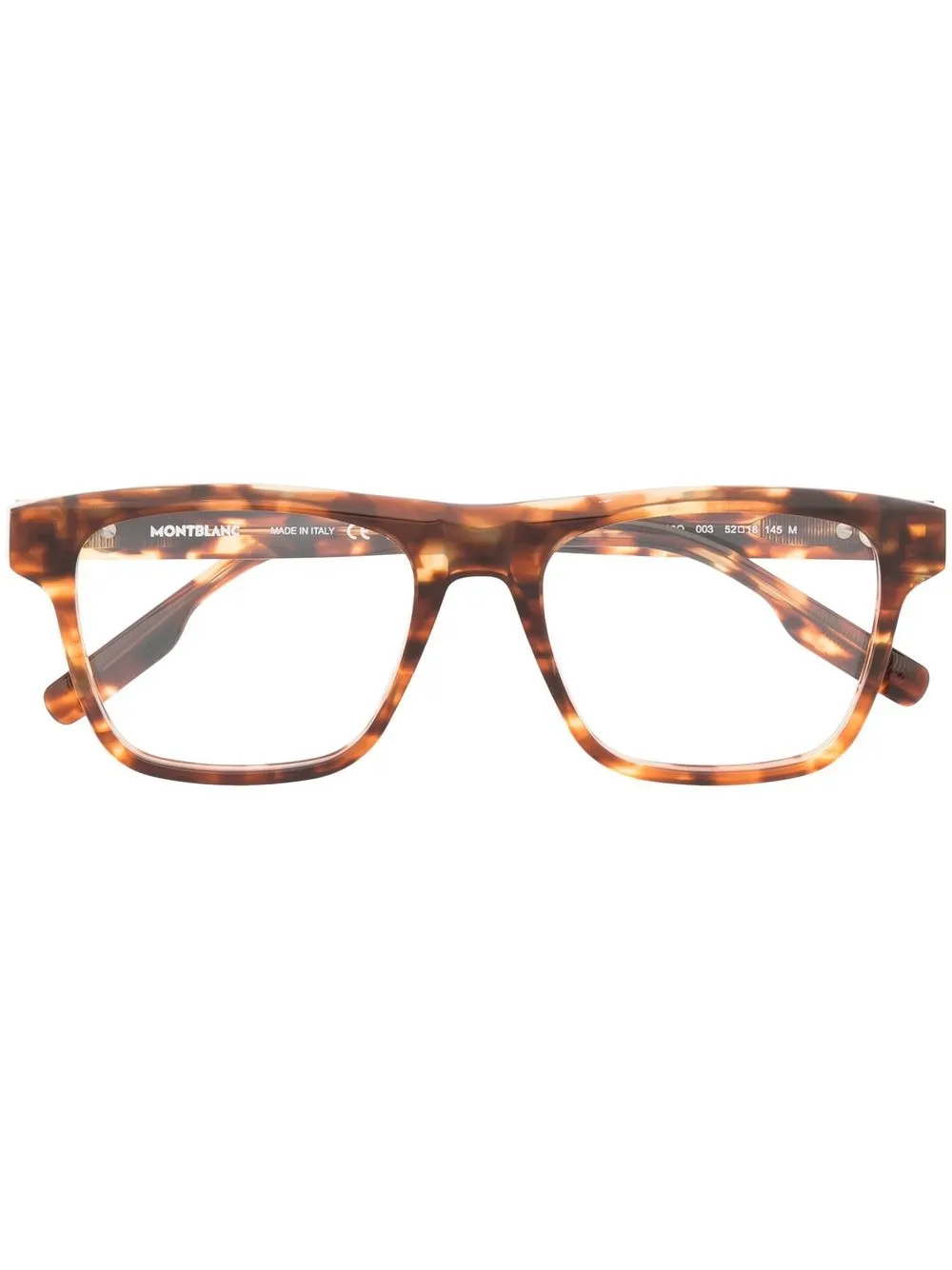 

Montblanc tortoiseshell-effect square-frame glasses - Brown