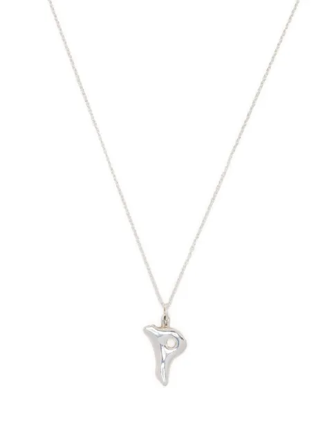 BAR JEWELLERY P sterling silver alphabet necklace