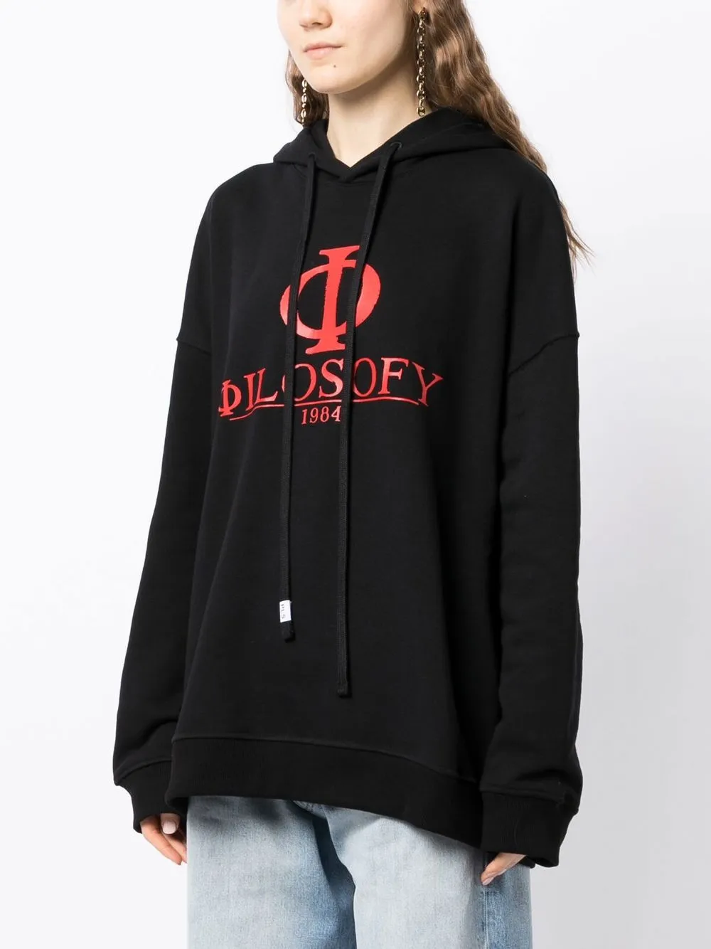Philosophy Di Lorenzo Serafini Logo-print Drawstring Hoodie In Black