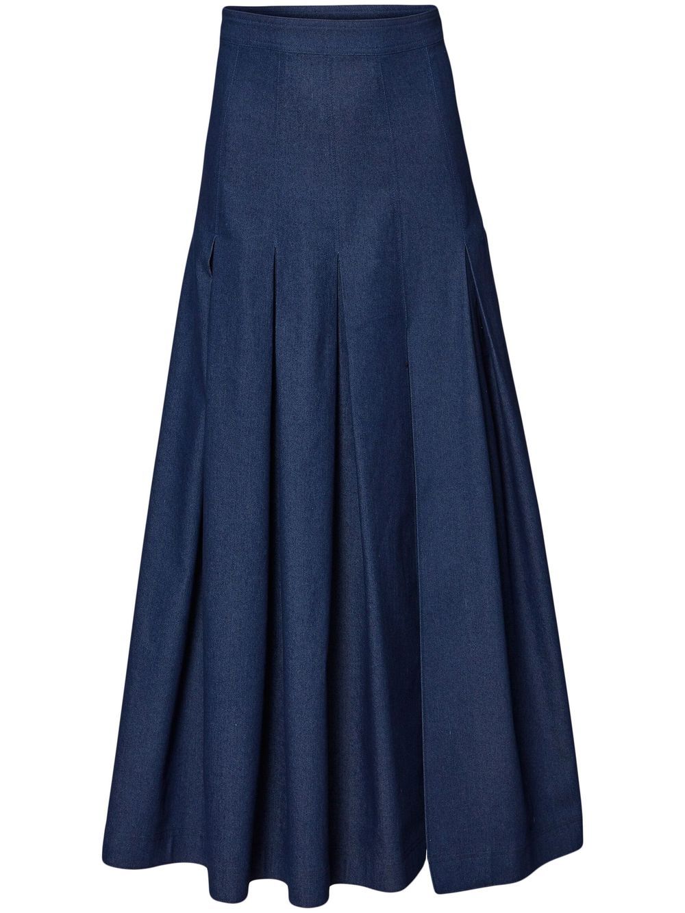 

Carolina Herrera box-pleat denim skirt - Blue