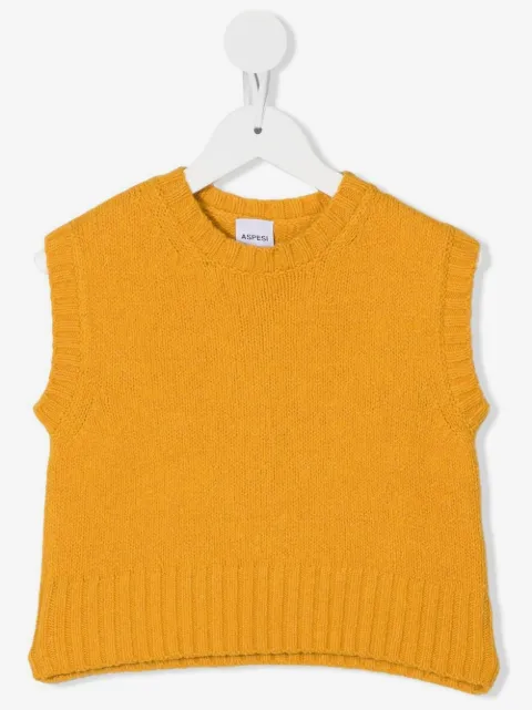 Aspesi Kids top tejido con cuello redondo
