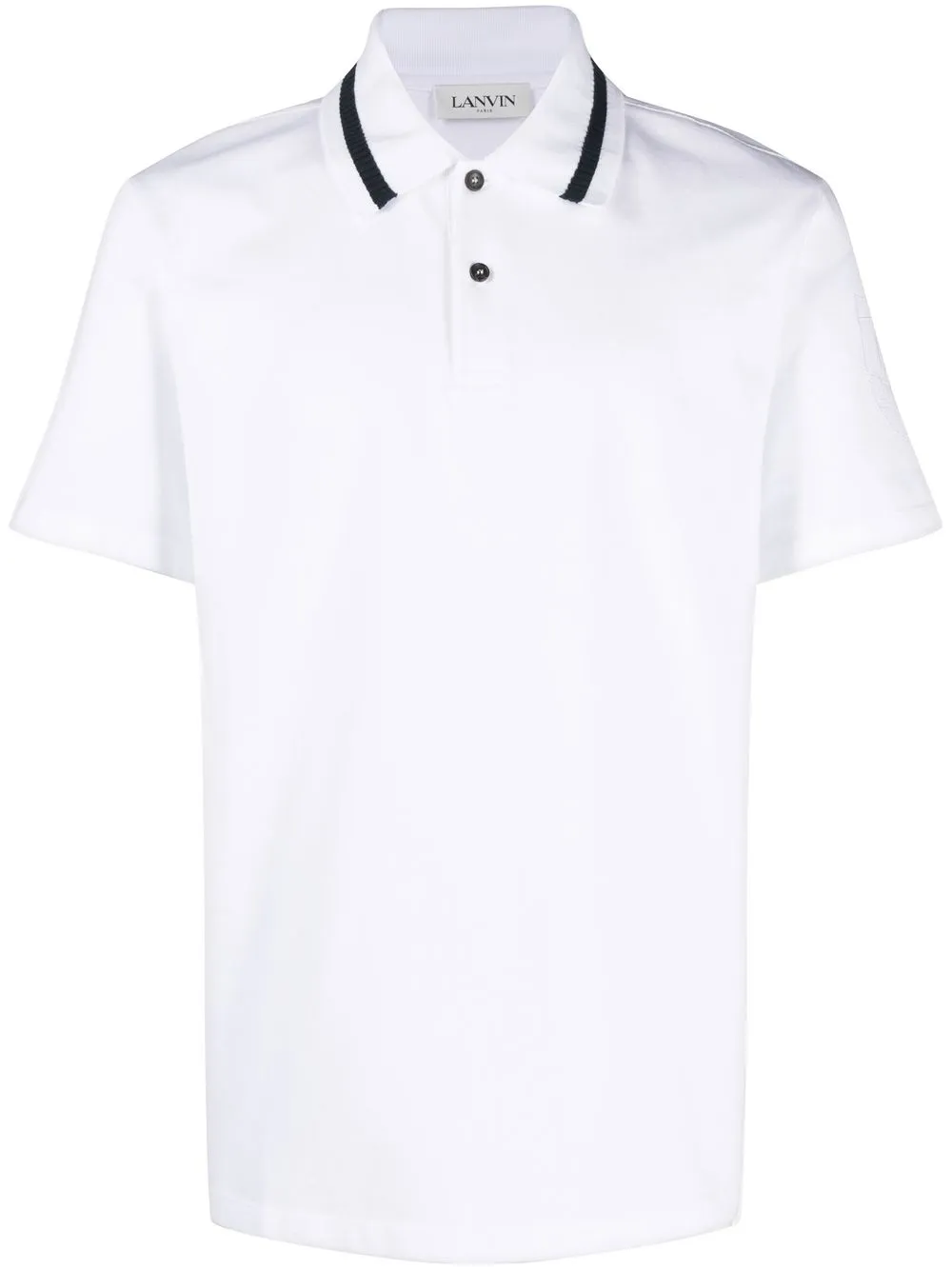 

Lanvin striped collar polo shirt - White