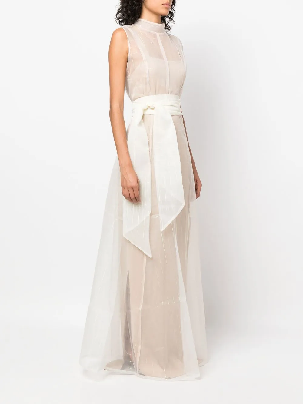 Women’s Off-Shoulder Maxi Dress with Sheer Overlay main image 1