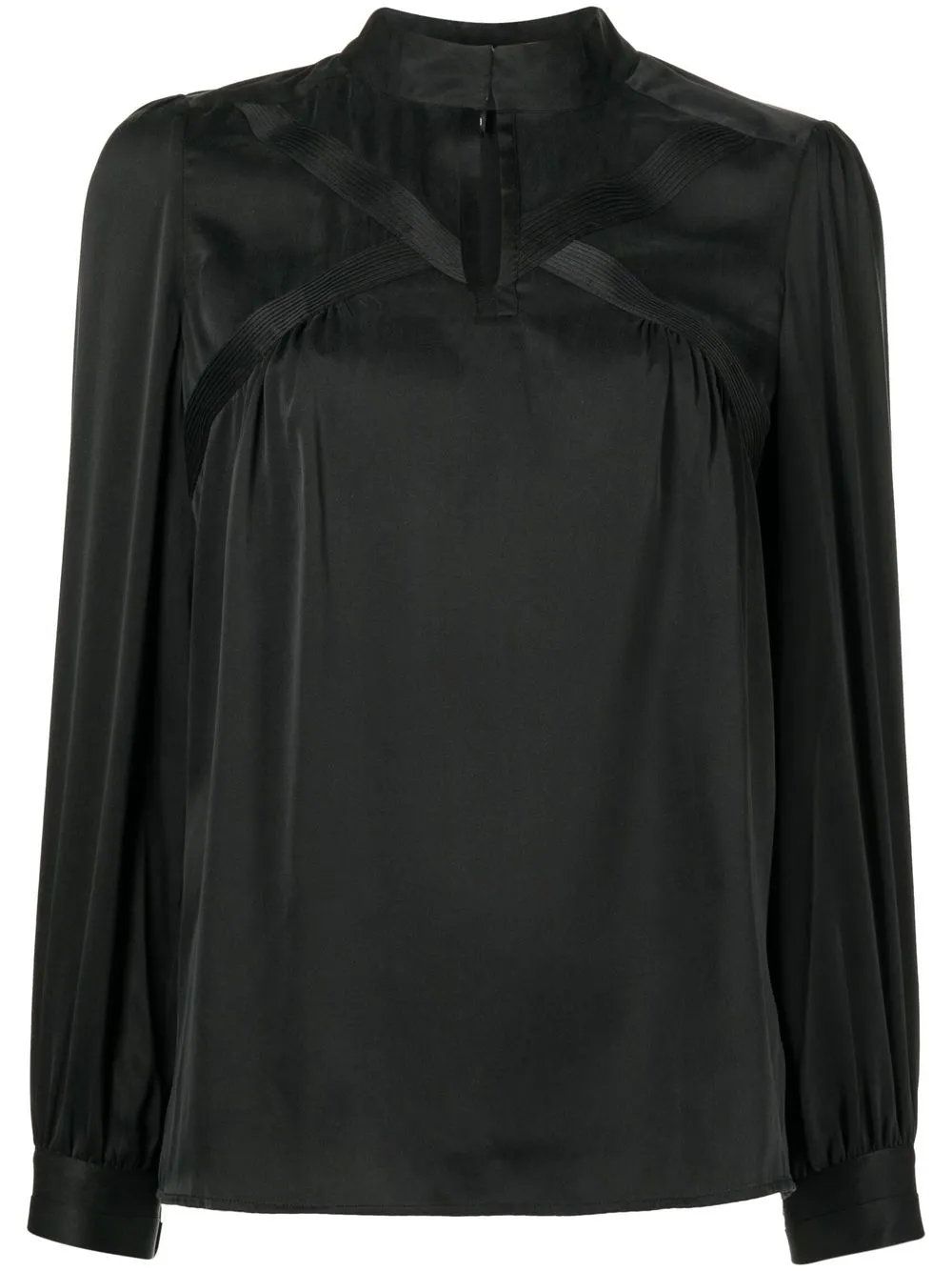 

Paule Ka blusa de seda manga larga - Negro