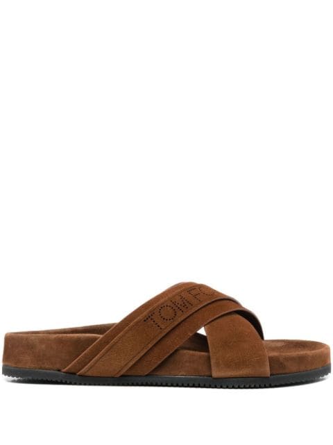 TOM FORD Wicklow logo suede sandals