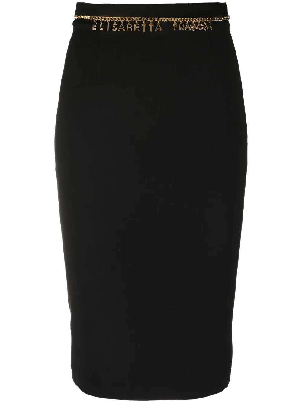 

Elisabetta Franchi letter chain-belt pencil skirt - Black