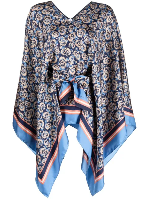 Ferragamo animal-print silk poncho
