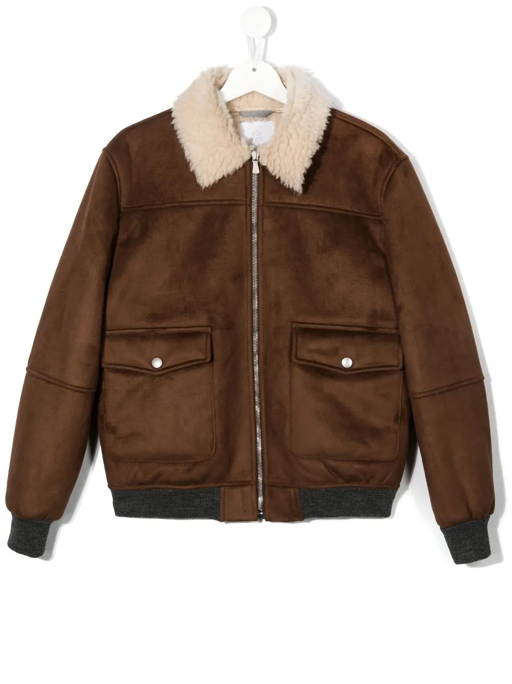 

Eleventy Kids shearling-collar detail bomber jacket - Brown