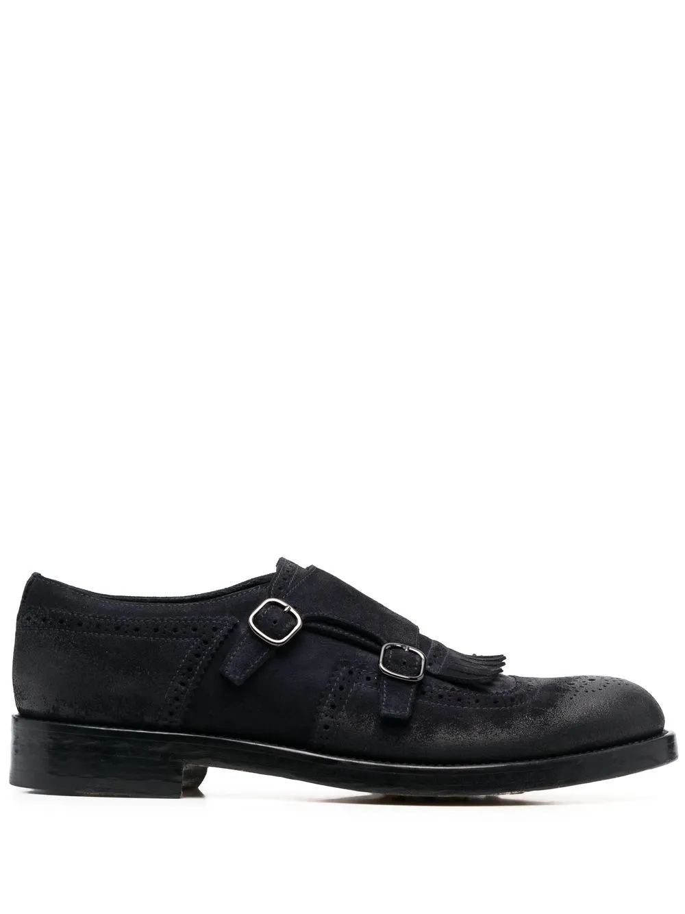 

Doucal's tassel-detail suede monk shoes - Blue