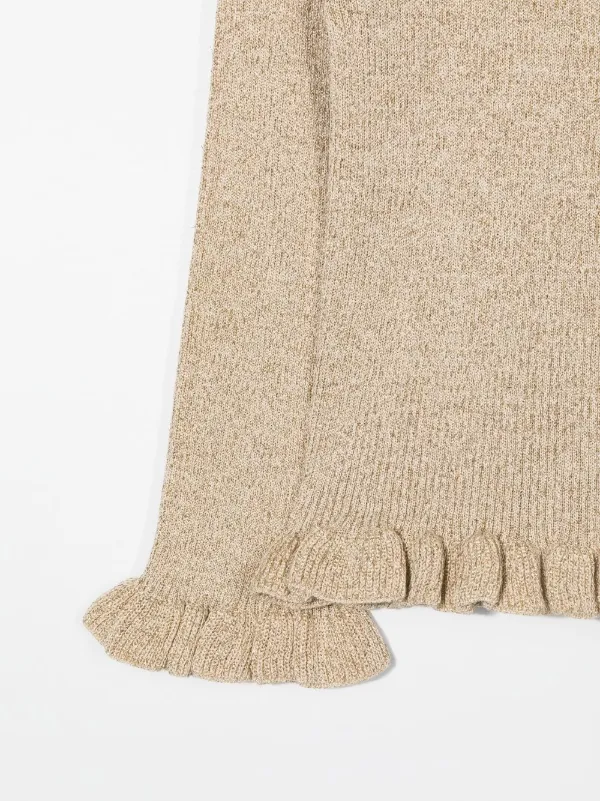 Stella McCartney Kids ruffle-detail Knit Jumper Gold FARFETCH