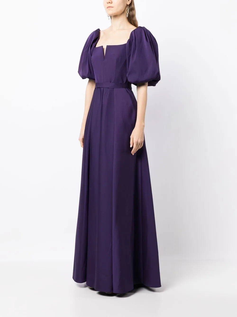  Alberta Ferretti Abendkleid Mit Puffärmeln   Violett 