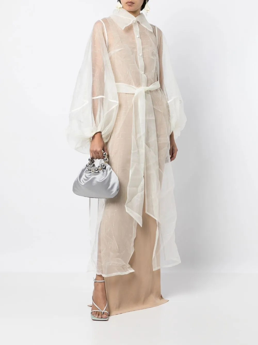 Baruni Geruite blousejurk - Wit
