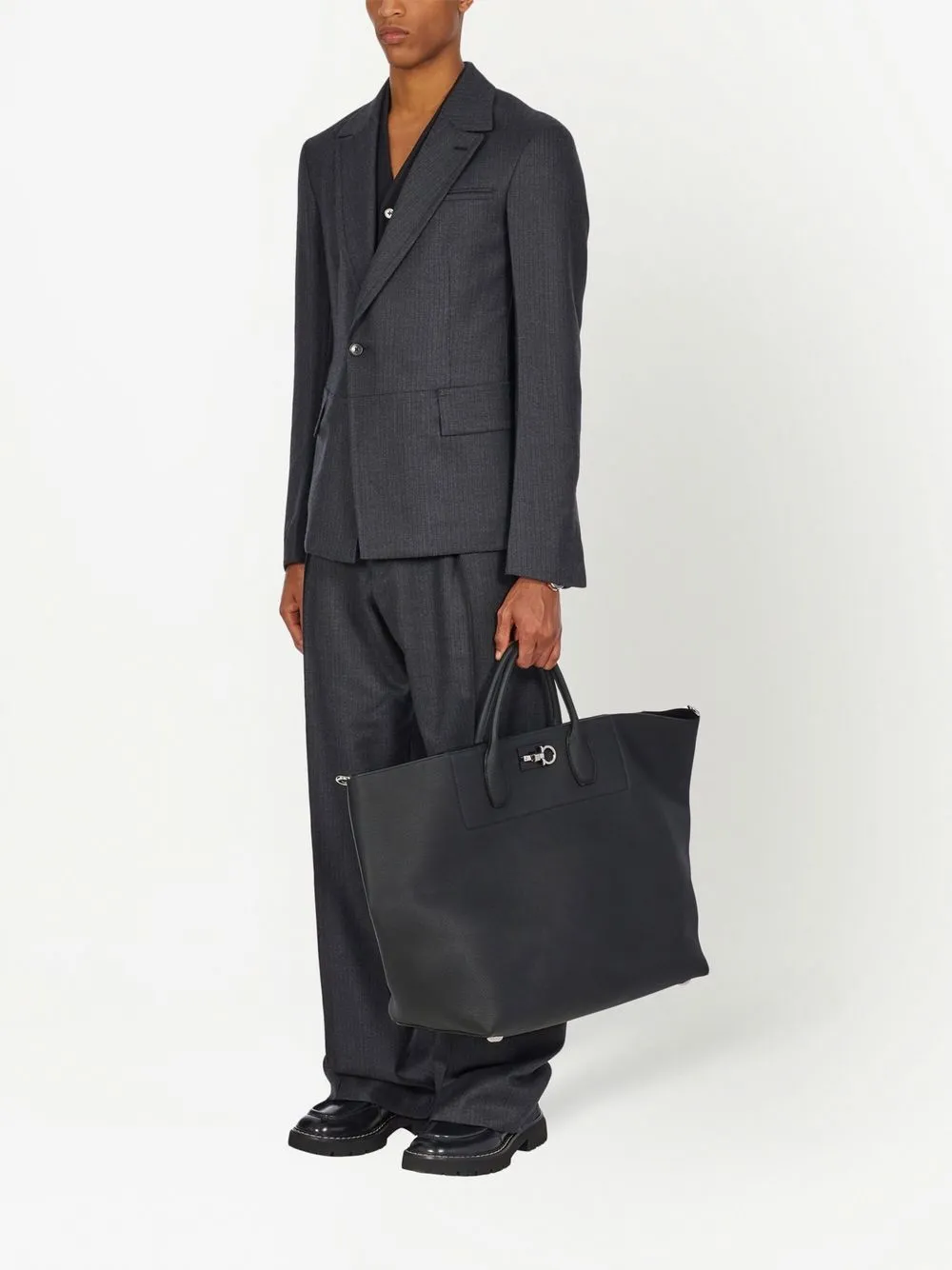 Ferragamo Gancini Studio shopper Zwart